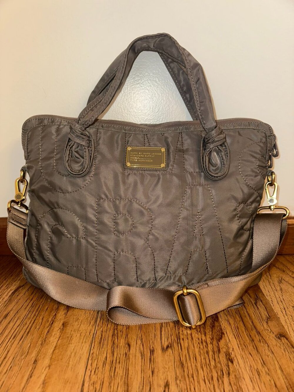 Marc by Marc Jacobs Quilted Laptop Tote Bag in Taupe OFFICE PROFESSIONAL SCHOOL